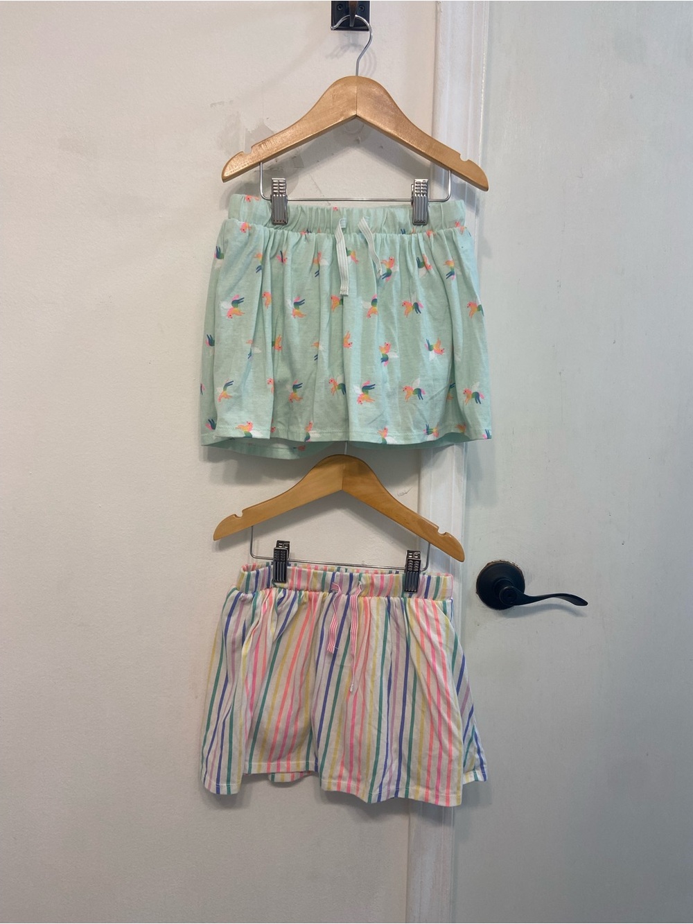 Target Cat & Jack Girls' Two-Pack Skorts— Pastel Rainbow & Unicorn Print